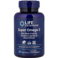 Life Extension, Super Omega-3, EPR/DHR žuvų taukai, sezamo lignanai ir alyvuogių ekstraktas, 60 minkštųjų gelių