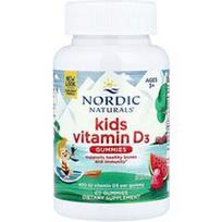 Nordic Naturals, Vaikiški vitamino D3 guminukai, nuo 3 metų, laukinio arbūzo skonio purslai, 400 TV, 60 guminukų