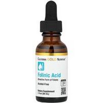 California Gold Nutrition, Folino rūgštis, be alkoholio, 1 fl oz (30 ml)