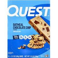 Quest Nutrition, Baltymų batonėlis, avižinių dribsnių šokolado drožlės, 12 batonėlių, po 2.12 uncijos (60 g)