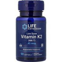 Life Extension, Mažos vitamino K2 dozės (MK-7), 45 mcg, 90 minkštųjų gelių