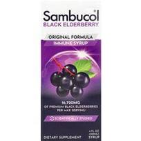 Sambucol, Juodojo šeivamedžio uogų imuninis sirupas, originali formulė, 4 fl oz (120 ml)