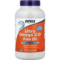 NOW Foods, „Ultra Omega 3-D™“ žuvų taukai, 180 minkštųjų žuvų kapsulių