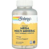 Solaray, Mega Multi Mineral™, be geležies, 200 kapsulių