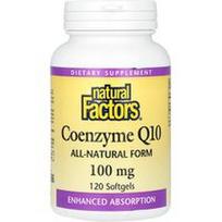 Natural Factors, Kofermentas Q10, 100 mg, 120 minkštųjų kapsulių
