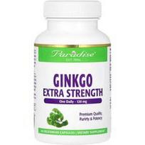 Paradise Herbs, Ginkmedis, ypač stiprus, 120 mg, 60 vegetariškų kapsulių