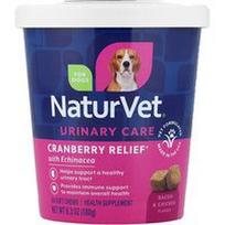NaturVet, Šlapimo takų priežiūra, „Cranberry Relief®“ su ežiuole, šunims, šonine ir vištiena, 60 minkštų kramtomųjų tablečių, 180 g