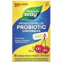 Nature's Way, Primadophilus® Kids probiotinis kramtomasis preparatas, nuo 2 metų, vyšnių skonio, 3 milijardai KFV, 30 kramtomųjų tablečių