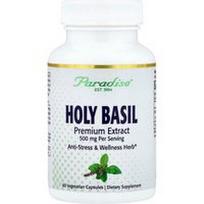 Paradise Herbs, Šventasis bazilikas, 60 vegetariškų kapsulių (250 mg vienoje kapsulėje)