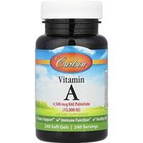 Carlson, Vitaminas A, 4500 mcg RAE (15 000 TV), 240 minkštųjų kapsulių
