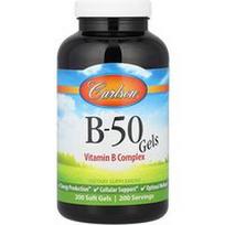 Carlson, B-50 gelis, vitamino B kompleksas, 200 minkštųjų kapsulių