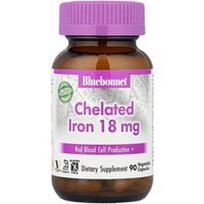 Bluebonnet Nutrition, Chelatinė geležis, 18 mg, 90 augalinių kapsulių