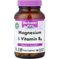 Bluebonnet Nutrition, Magnis ir vitaminas B6, 90 daržovių kapsulių
