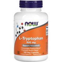 NOW Foods, L-triptofanas, 500 mg, 120 vegetariškų kapsulių