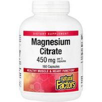 Natural Factors, Magnio citratas, 180 kapsulių (150 mg vienoje kapsulėje)