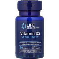 Life Extension, Vitaminas D3, 25 mcg (1,000 TV), 90 minkštųjų gelių