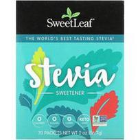SweetLeaf Stevia, Stevijos saldiklis, 70 pakelių, po 0.028 uncijos (0.8 g)