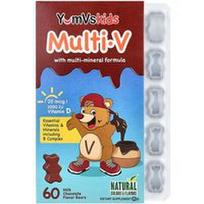 YumVs, Vaikiški, Multi V su daugiamineraline formule, Pieniškas šokoladas , 60 meškiukų