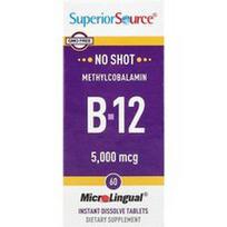 Superior Source, Metilkobalaminas B-12, 5000 mcg, 60 MicroLingual® greitai tirpstančių tablečių
