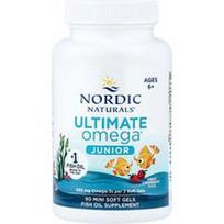 Nordic Naturals, „Ultimate Omega® Junior“, nuo 6 metų, braškių skonio, 90 mini minkštųjų kapsulių (340 mg vienoje minkštojoje kapsulėje)