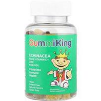 GummiKing, Ežiuolės ir vitamino C bei cinko skonio guminukai vaikams, braškių, apelsinų, citrinų, vynuogių, vyšnių ir greipfrutų skonio, 60 guminukų