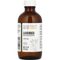 Aura Cacia, Grynas levandų eterinis aliejus, 118 ml (4 skysčio uncijos)