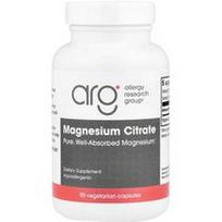 Allergy Research Group, Magnio citratas, 90 vegetariškų kapsulių (170 mg vienoje kapsulėje)