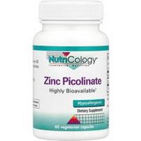 Nutricology, Cinko pikolinatas, 25 mg, 60 vegetariškų kapsulių