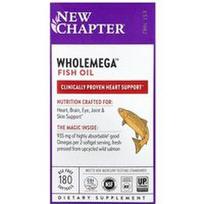 New Chapter, „Wholelega™“ žuvų taukai, 180 minkštųjų kapsulių