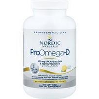 Nordic Naturals, „ProOmega®-D“, „Great Lemon“, 180 minkštųjų kapsulių