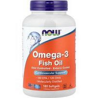 NOW Foods, Omega-3 žuvų taukai, 180 minkštųjų kapsulių