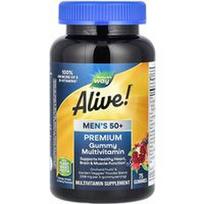 Nature's Way, Gyvas! ® Vyriški 50+ aukščiausios kokybės guminukai multivitaminai, apelsinai, vynuogės ir vyšnios, 75 guminukai
