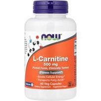 NOW Foods, L-karnitinas, 500 mg, 60 vegetariškų kapsulių