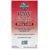 Garden of Life, Neapdorotas kofermentas Q10, 200 mg, 60 veganiškų kapsulių