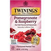 Twinings, Aromatizuota žolelių arbata su granatų ir aviečių aromatu, be kofeino, 20 arbatos pakelių, 40 g
