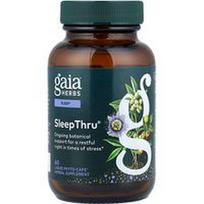 Gaia Herbs, „SleepThru“, 60 veganiškų skystų fito kapsulių