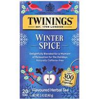 Twinings, Aromatizuota žolelių arbata, žiemos prieskonių skonio, be kofeino, 20 arbatos pakelių, 40 g