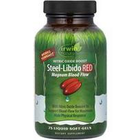 Irwin Naturals, „Steel-Libido Red®“, „Magnum Blood-Flow“, 75 skystos minkštosios kapsulės