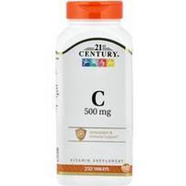 21st Century, Vitaminas C, 500 mg, 250 tablečių
