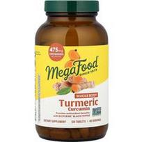 MegaFood, Ciberžolė Curcumin Extra Strength, visam kūnui, 120 tablečių