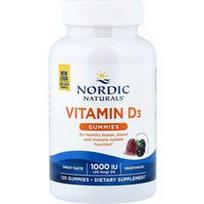 Nordic Naturals, Vitamino D3 guminukai, didžiosios miško uogos, 25 mcg (1000 TV), 120 guminukų