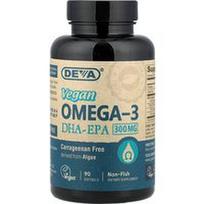Deva, Vegan omega-3, DHR-EPA, 90 minkštųjų gelių