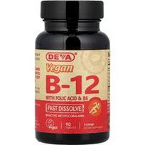 Deva, Veganiškas B12 su folio rūgštimi ir B6, greitai tirpstančios, 90 tablečių