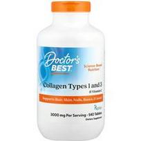 Doctor's Best, 1 ir 3 tipų kolagenas ir vitaminas C, 540 tablečių