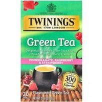 Twinings, Žalioji arbata su granatų, aviečių ir braškių skoniu, 20 arbatos pakelių, 30 g