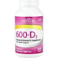 21st Century, 600+D3, kalcio ir vitamino D3 papildas, 400 tablečių