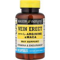 Mason Natural, Vein Erect su L-argininu ir Maca, 80 kapsulių