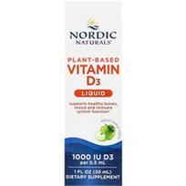 Nordic Naturals, Augalinis vitamino D3 skystis, puikus obuolys, 25 mcg (1,000 TV), 1 fl oz (30 ml)