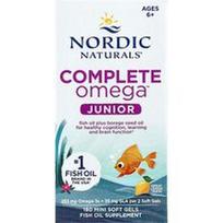 Nordic Naturals, „Complete Omega™ Junior“, nuo 6 metų, citrinų skonio, 180 mini minkštųjų kapsulių