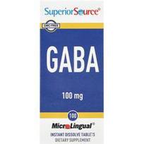 Superior Source, GABA, 100 mg, 100 MicroLingual® greitai ištirpstančių tablečių